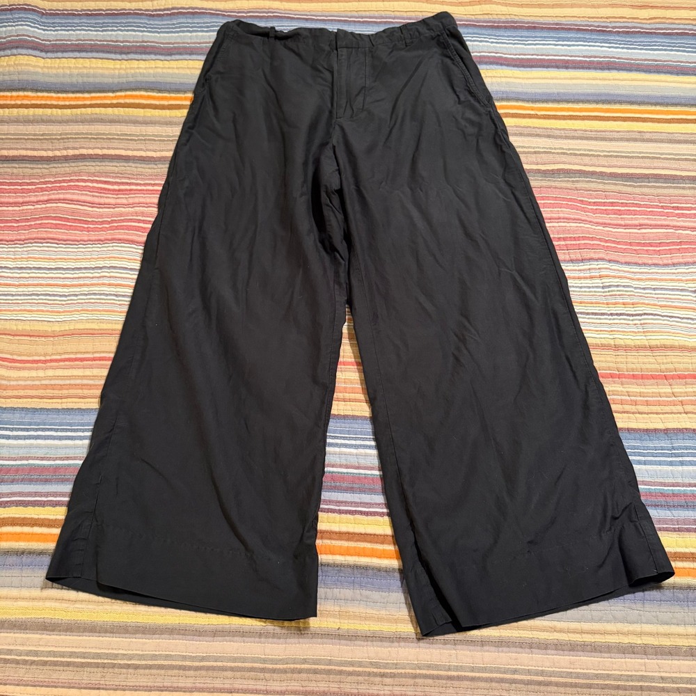 Roller‎ Rabbit Black Wide Leg Cotton Silk Blend Pants Size M
